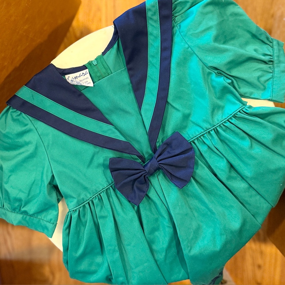 6 Vtg Samara Sailor Dress Green Blue vintage